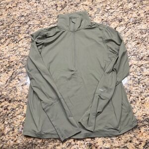 Tilley Mens Quarter Zip Pullover Olive Green UPF 50 Moisture Wicking Size M ws